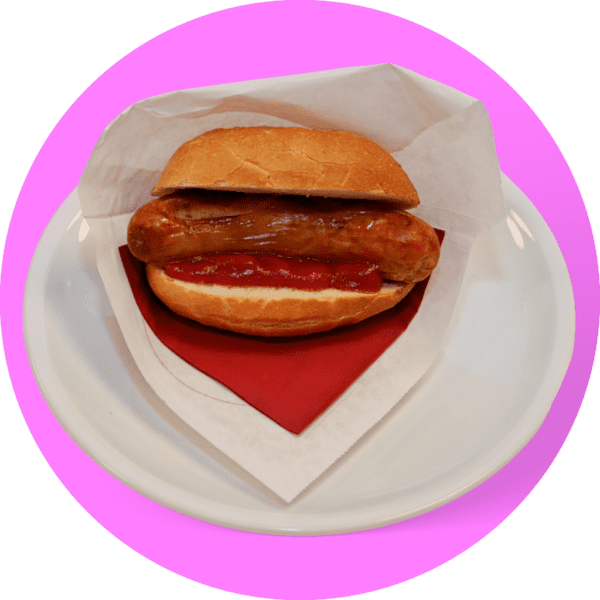 grilled sausage in a bun