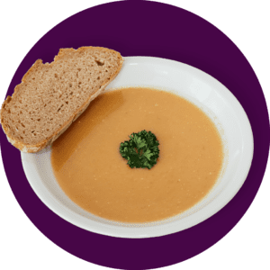 Kartoffelsuppe mit Brot